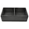 Nantucket Sinks Double Bowl Farmhouse Fireclay Sink with Concrete Finish FCFS3318D-Concrete - alternate 3